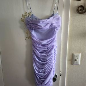 House of cb light purple Ella dress